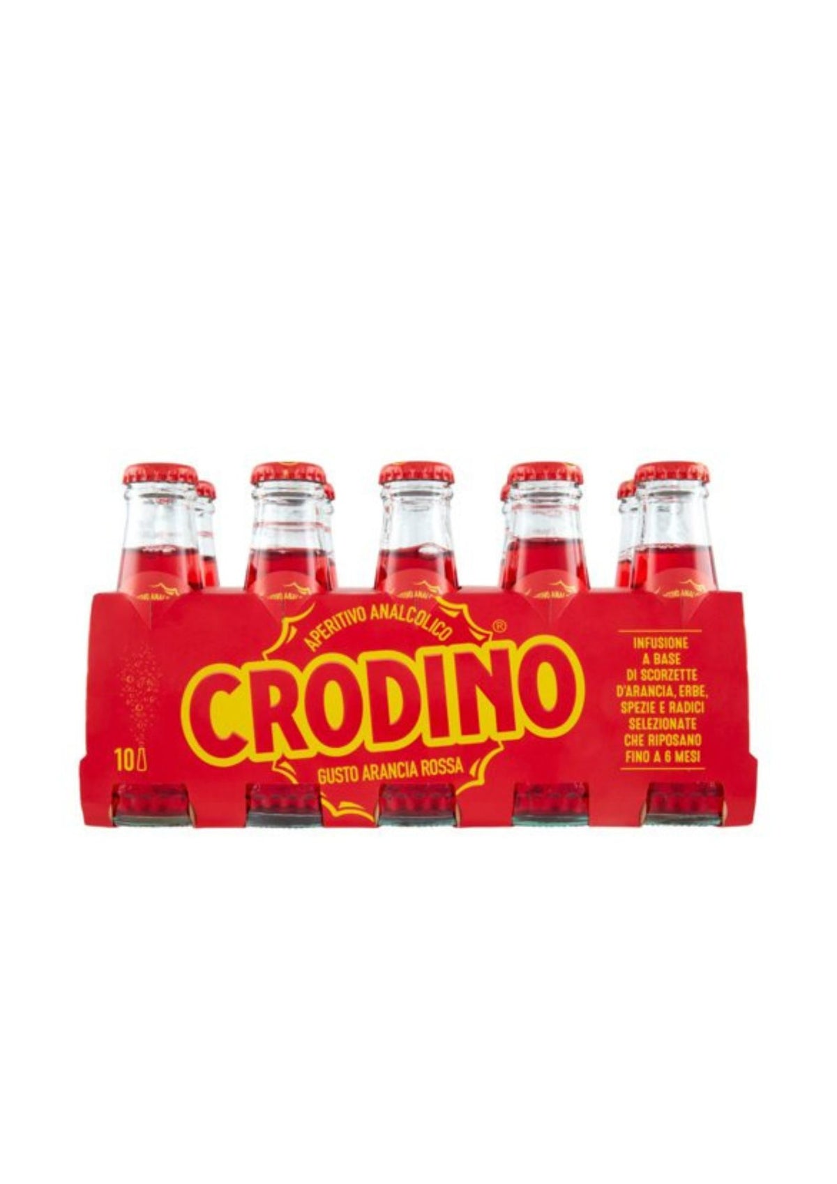 Crodino Gusto Arancia Rossa Glasflaschen (10er-Pack / 10 x 100ml) – italienisch Original