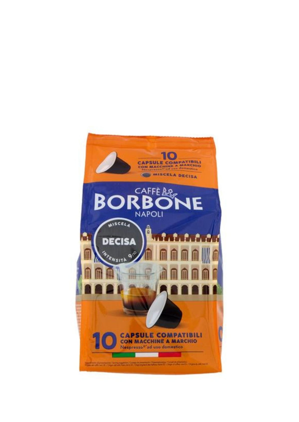 Caffè Borbone Miscela Decisa Nespresso®* kompatible Kapseln (10er-Pack / 10 x 5g) – intensiver italienischer Espresso