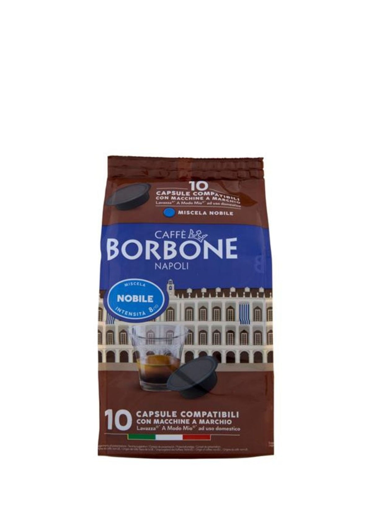 Caffè Borbone Miscela Nobile Lavazza®* A Modo Mio®* kompatible Kapseln (10er-Pack / 10 x 7,2g) – italienischer Espresso