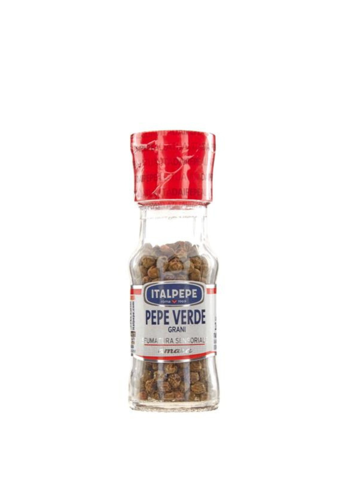 Italpepe Pepe Verde Grani (16g) – Ganze grüne Pfefferkörner im Glasstreuer – italienisch Original