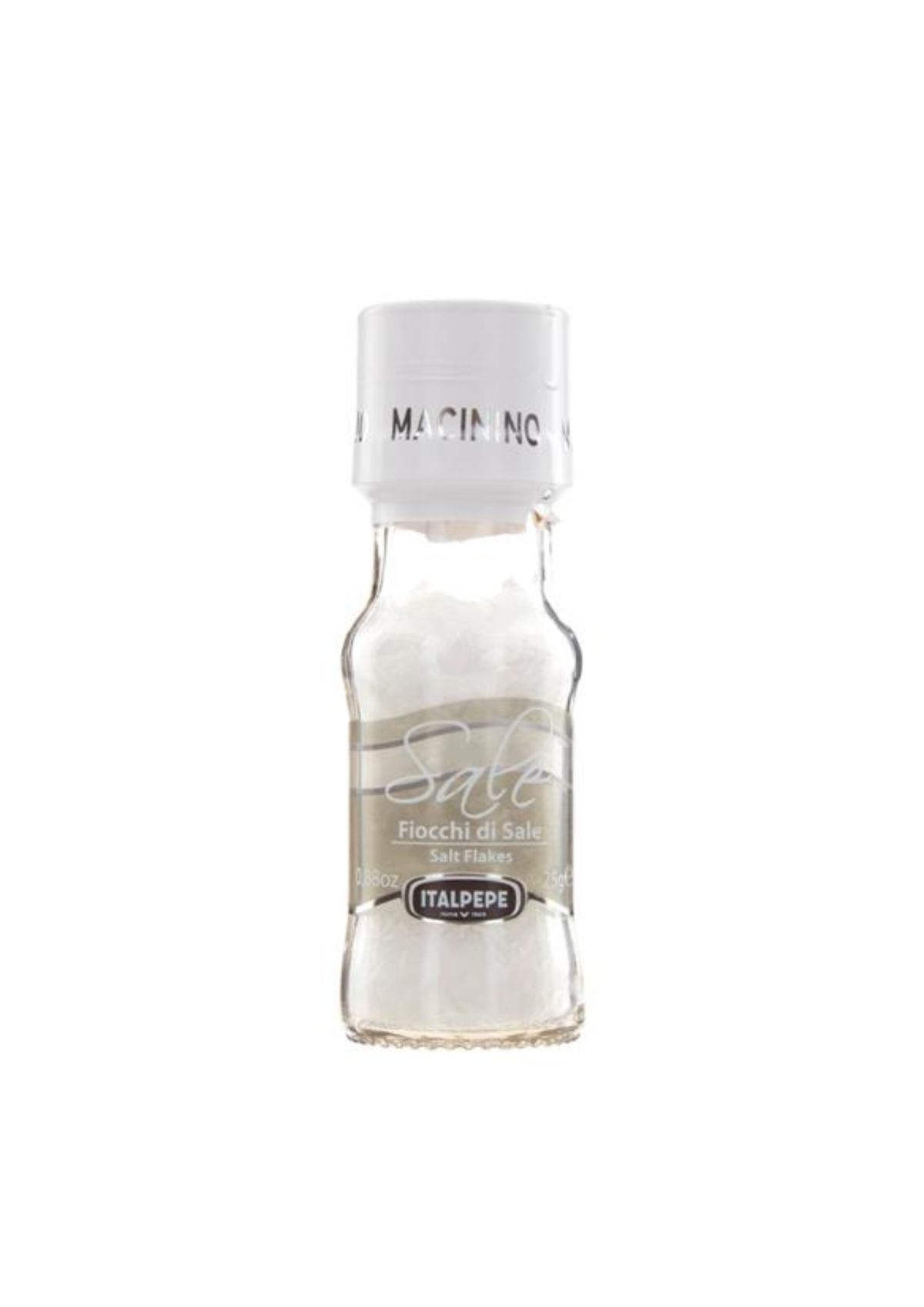 Italpepe Fiocchi di Sale (25g) – Zarte Meersalzflocken als Finishing-Salz im Glasstreuer – italienisch Original