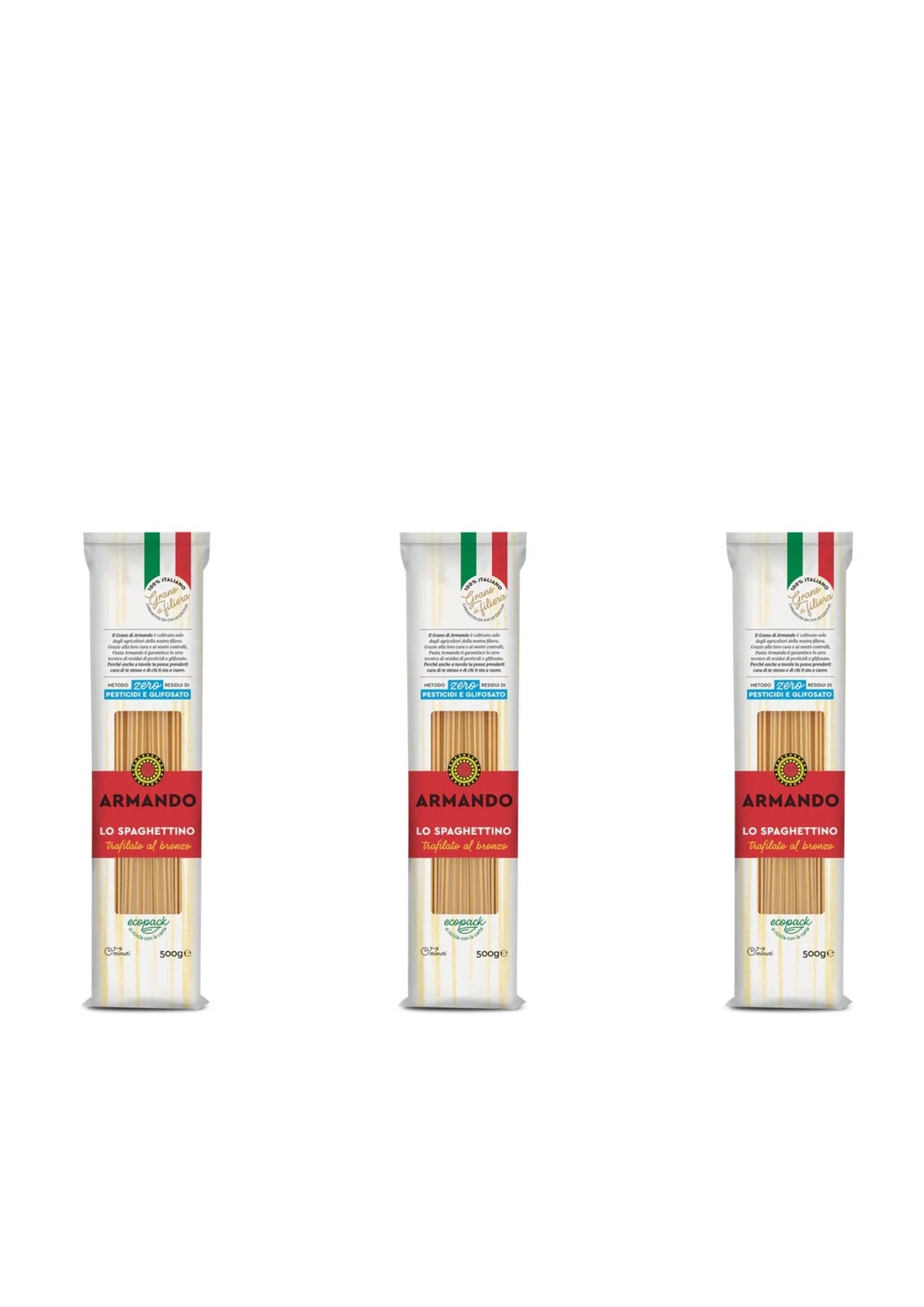 Pasta Armando Lo Spaghettino (3 x 500g) – Pasta di Filiera 100% Italienisch – italienisch Original