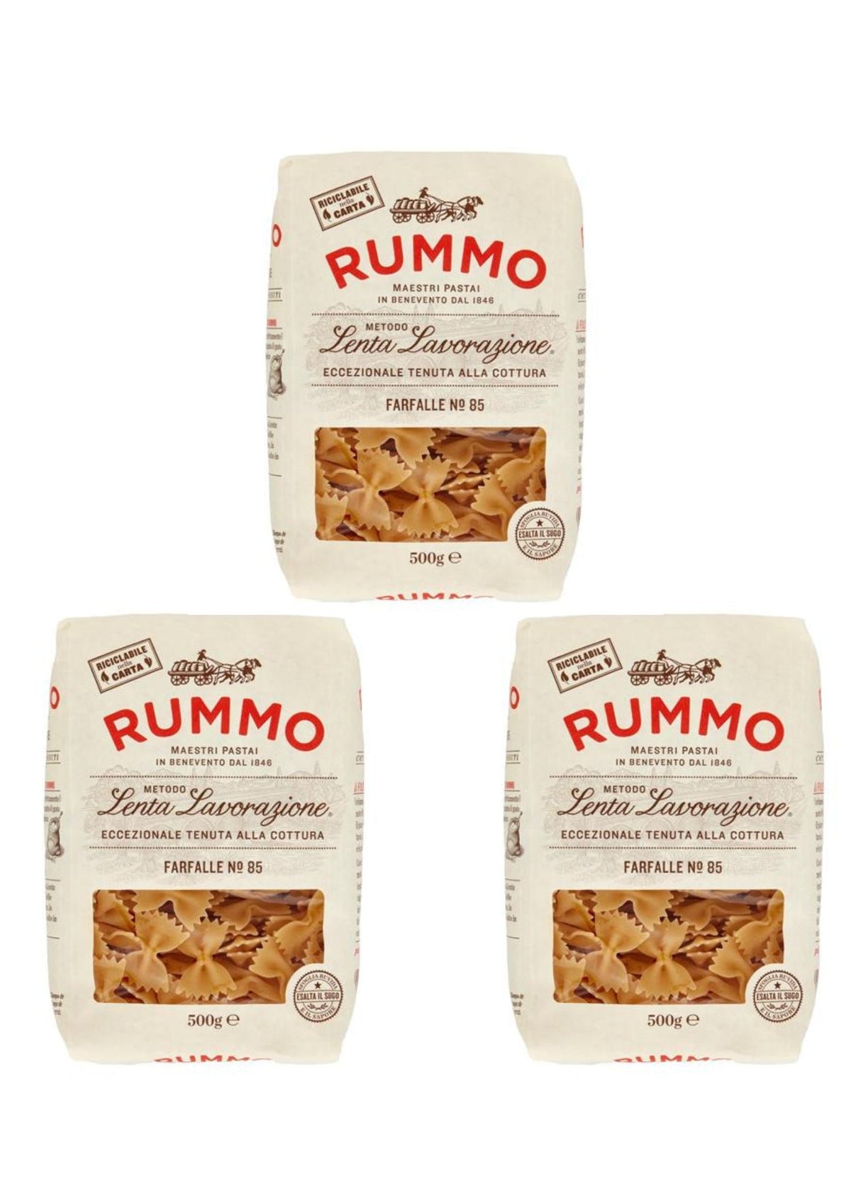 Rummo Farfalle N° 85 (3 x 500g) – Pasta aus Kampanien – italienisch Original