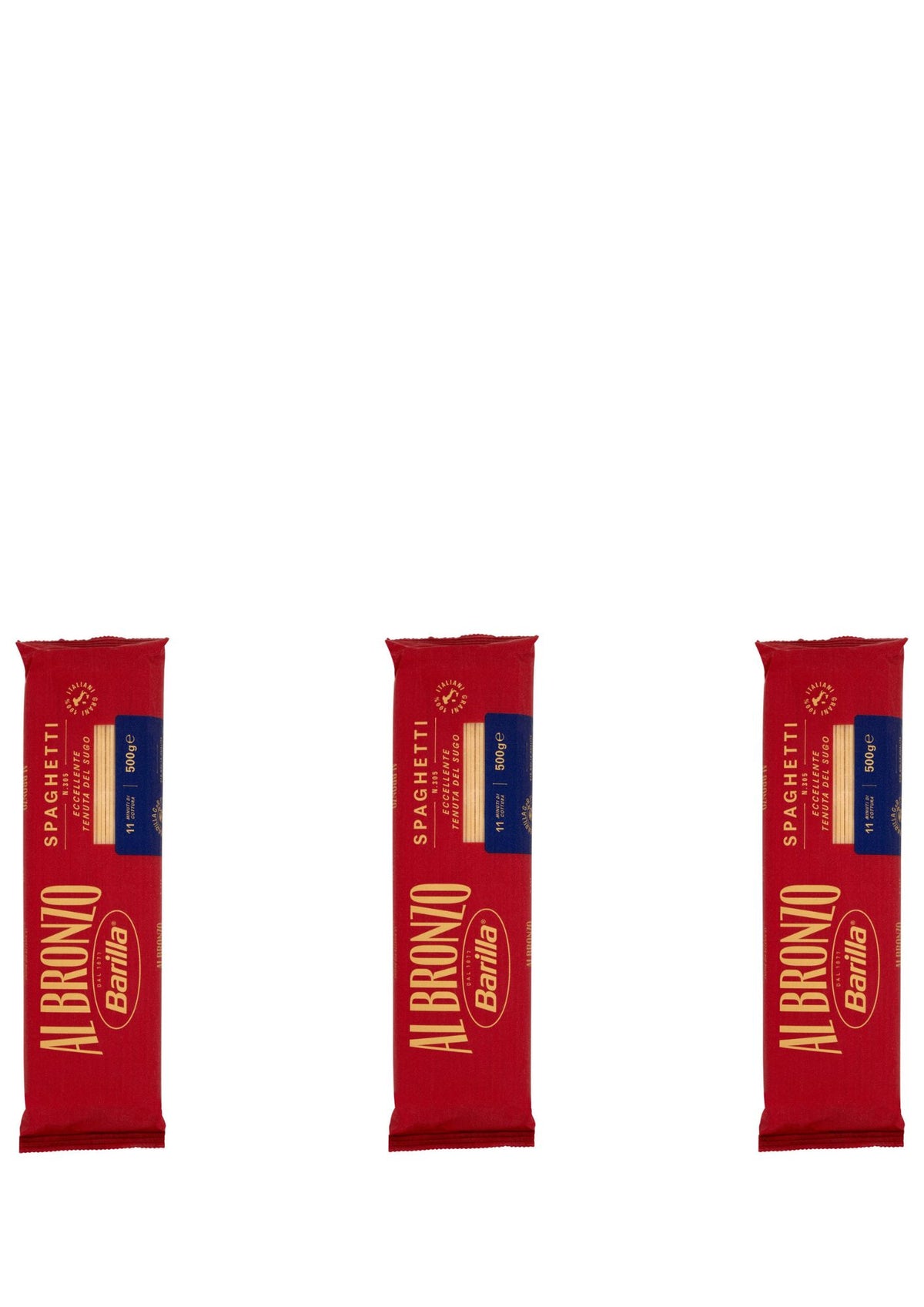 Barilla Al Bronzo Spaghetti (3 x 500g) – Pasta aus der Emilia-Romagna – italienisch Original