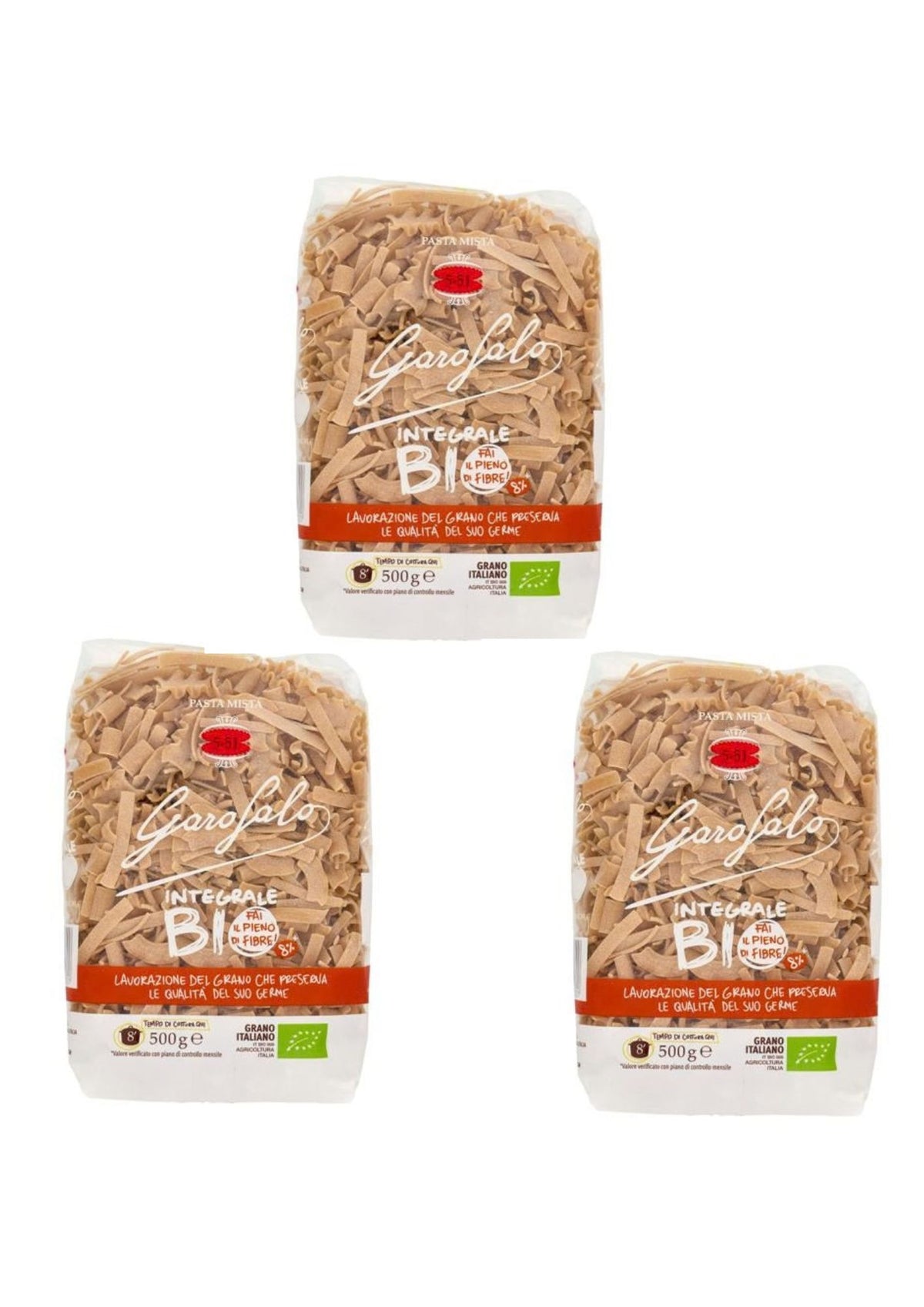 Garofalo Pasta Mista Integrale Bio (3 x 500g) – Bio-Vollkorn-Pasta aus Gragnano – italienisch Original