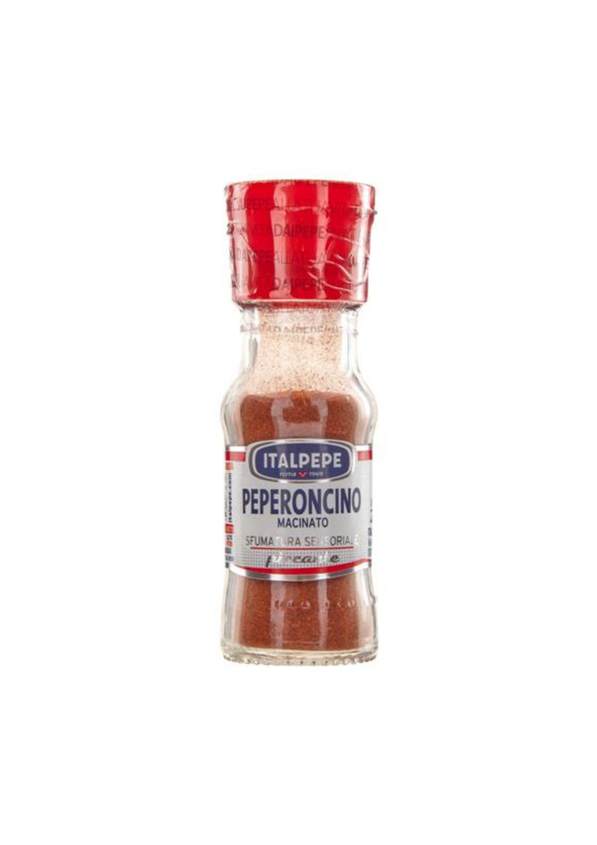 Italpepe Peperoncino Macinato (27g) – Scharfer roter Chili gemahlen im Glasstreuer – italienisch Original