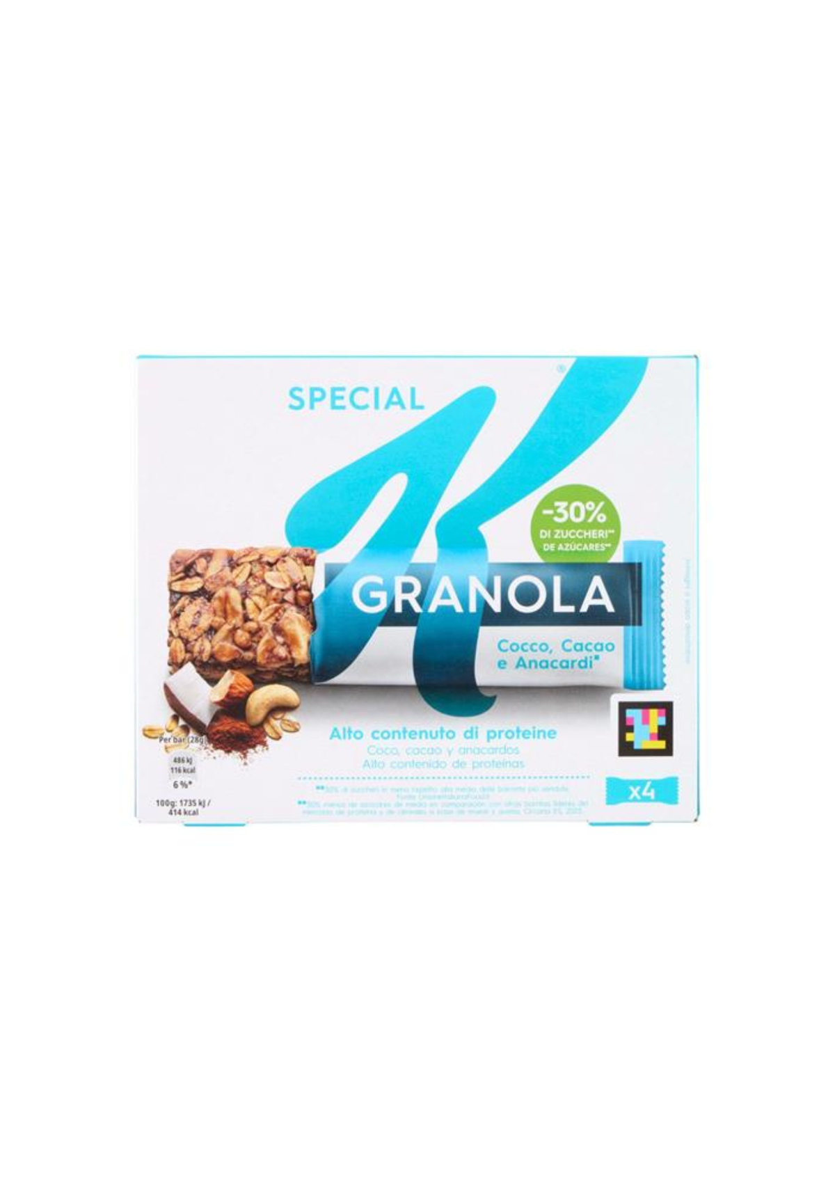 Kellogg's Special K Granola – Riegel mit Kokos, Kakao, Cashewkernen und Mandeln (4er-Pack) – 4 × 28 g