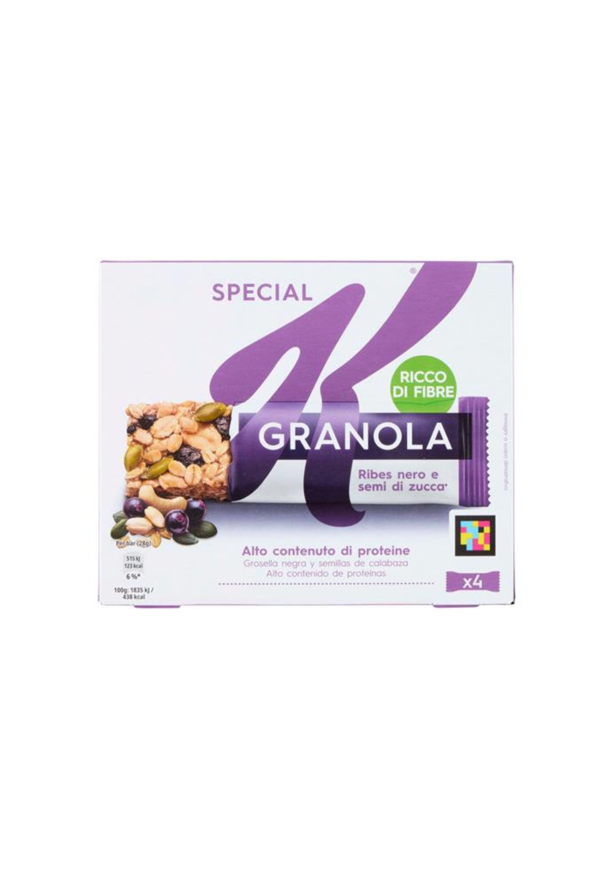Kellogg's Special K Granola – Riegel mit schwarzen Johannisbeeren, Kürbiskernen und Mandeln (4er-Pack) – 4 × 28 g