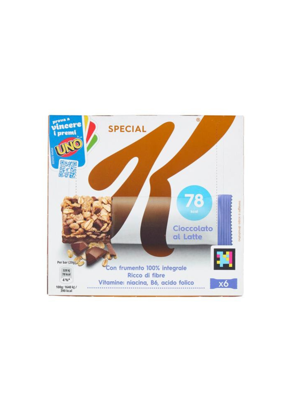Kellogg's Special K – Vollkorn-Riegel mit Cerealien und Milchschokolade (6er-Pack) – 6 × 20 g