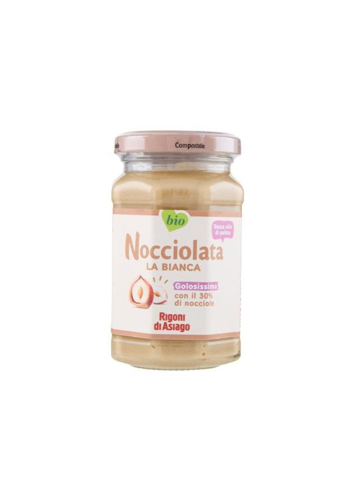 Rigoni di Asiago Nocciolata La Bianca – Bio-Haselnuss-Aufstrich – italienisch Original – 1 × 250 g