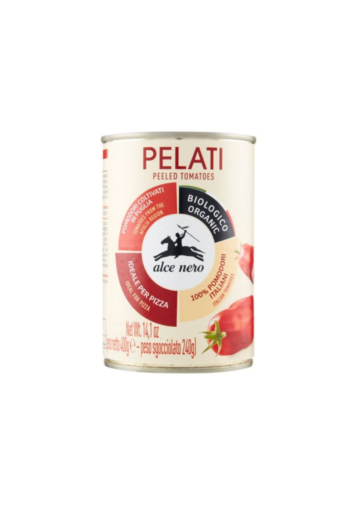 Alce Nero Geschälte Bio-Tomaten – italienisch Original – 3er-Pack – 3 × 400 g