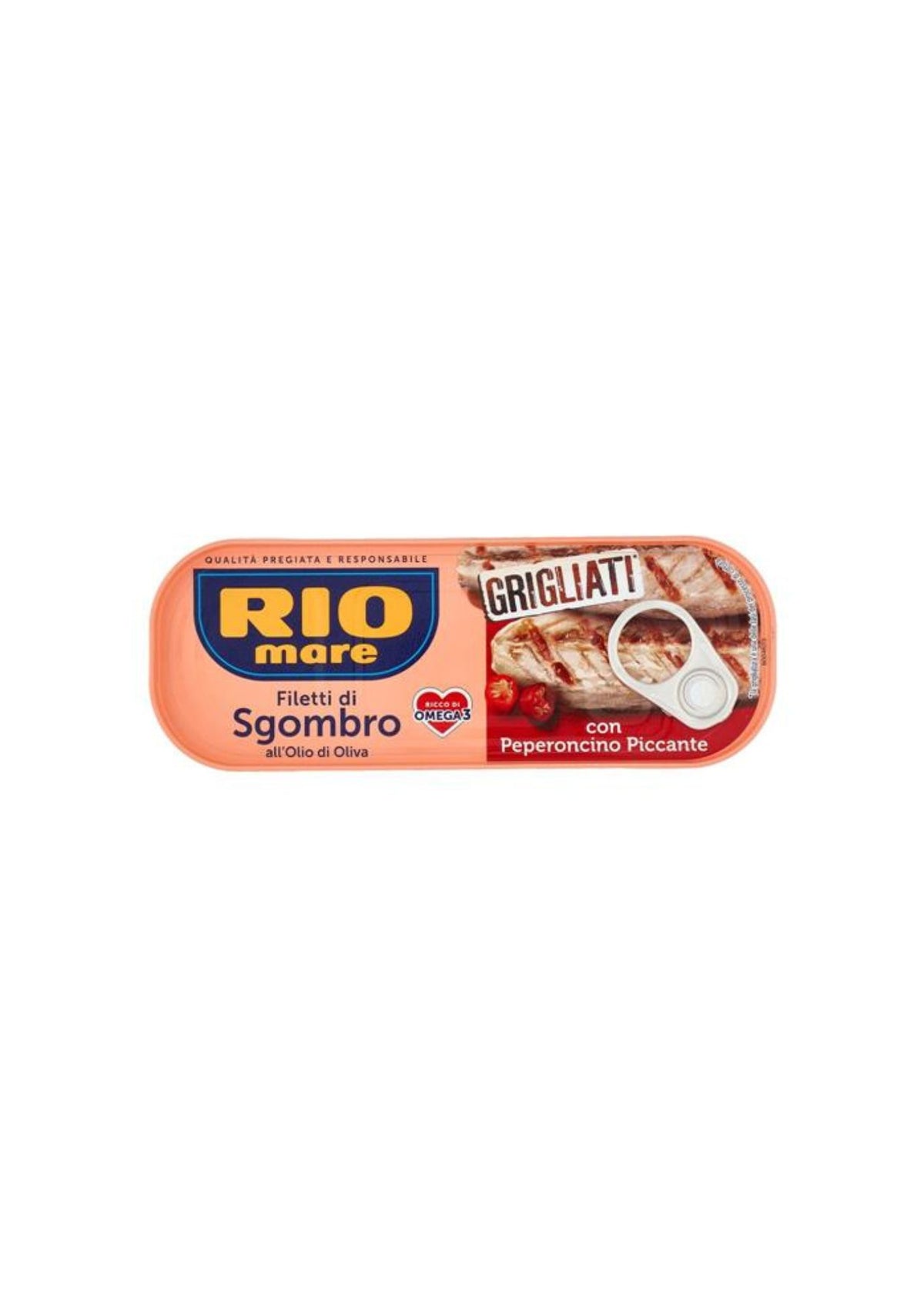 Rio Mare Gegrillte Makrelenfilets mit scharfem Chili – italienisch Original – 120 g