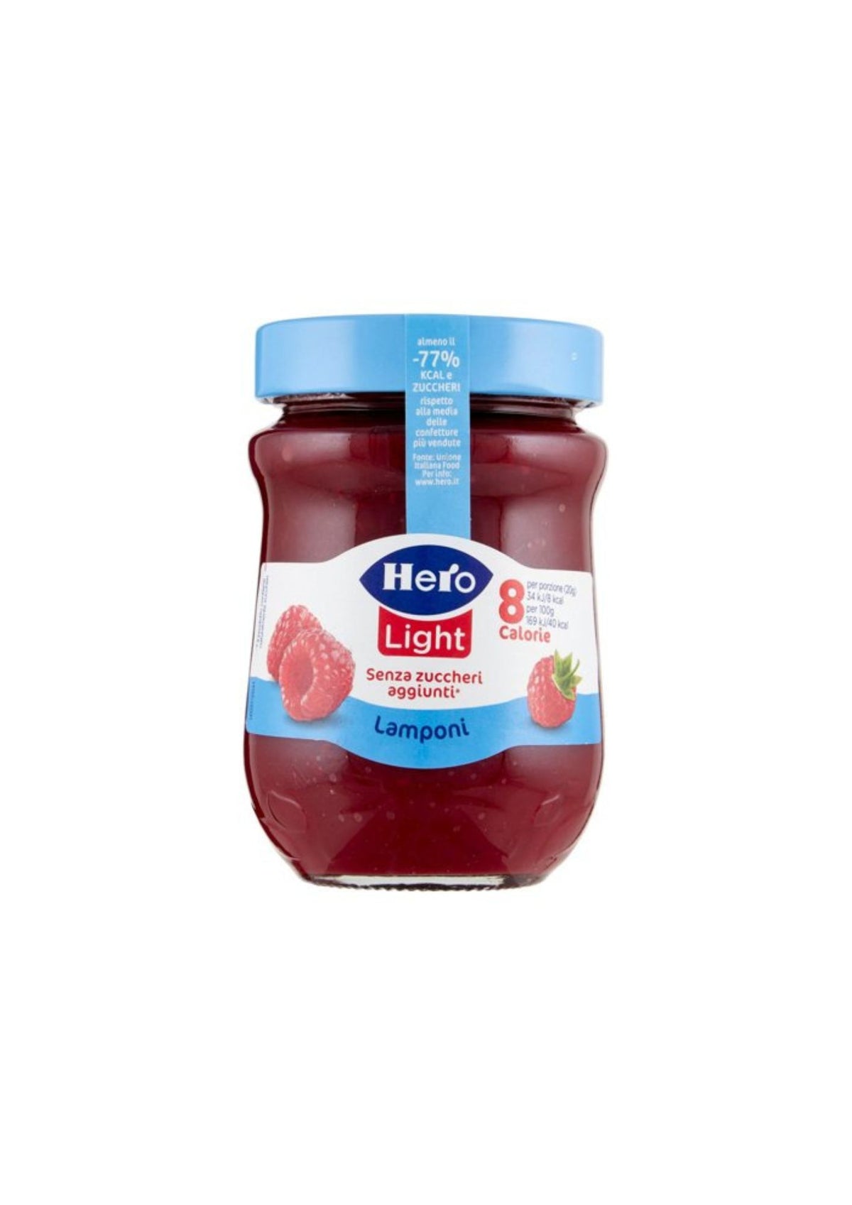 Hero Light – Leichte Himbeerkonfitüre ohne Zuckerzusatz – 1 × 280 g