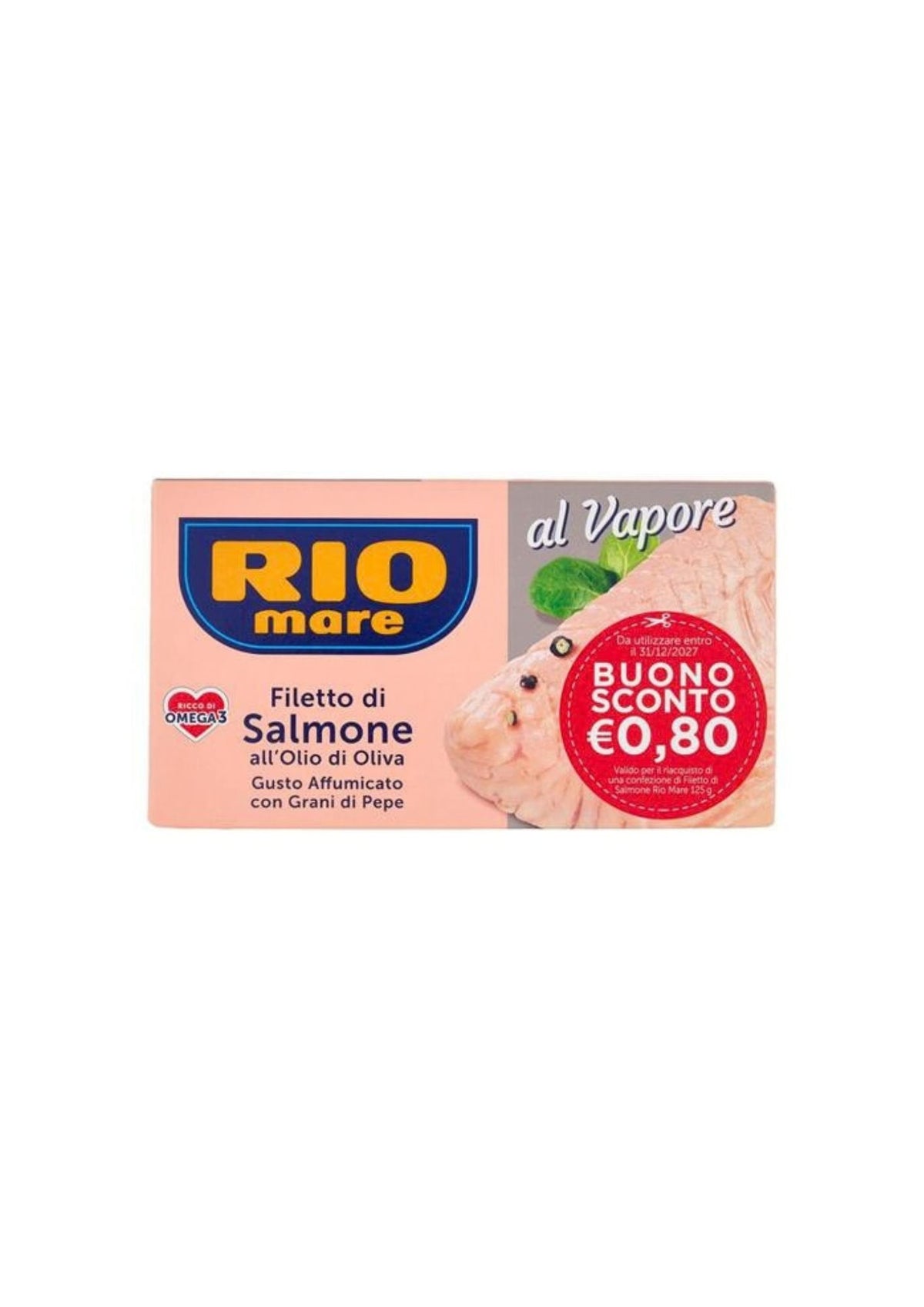 Rio Mare Lachsfilet mit Rauchgeschmack und Pfefferkörnern – italienisch Original – 125 g