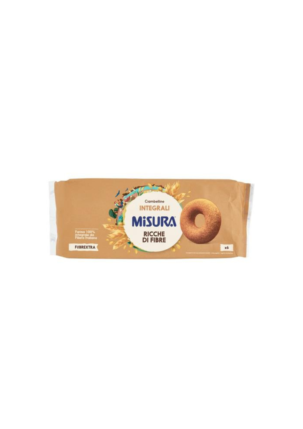 Misura Fibrextra – Vollkorn-Ciambelline mit Joghurt, reich an Ballaststoffen -italienisch Original-(6er-Pack) – 6 × 38,3 g