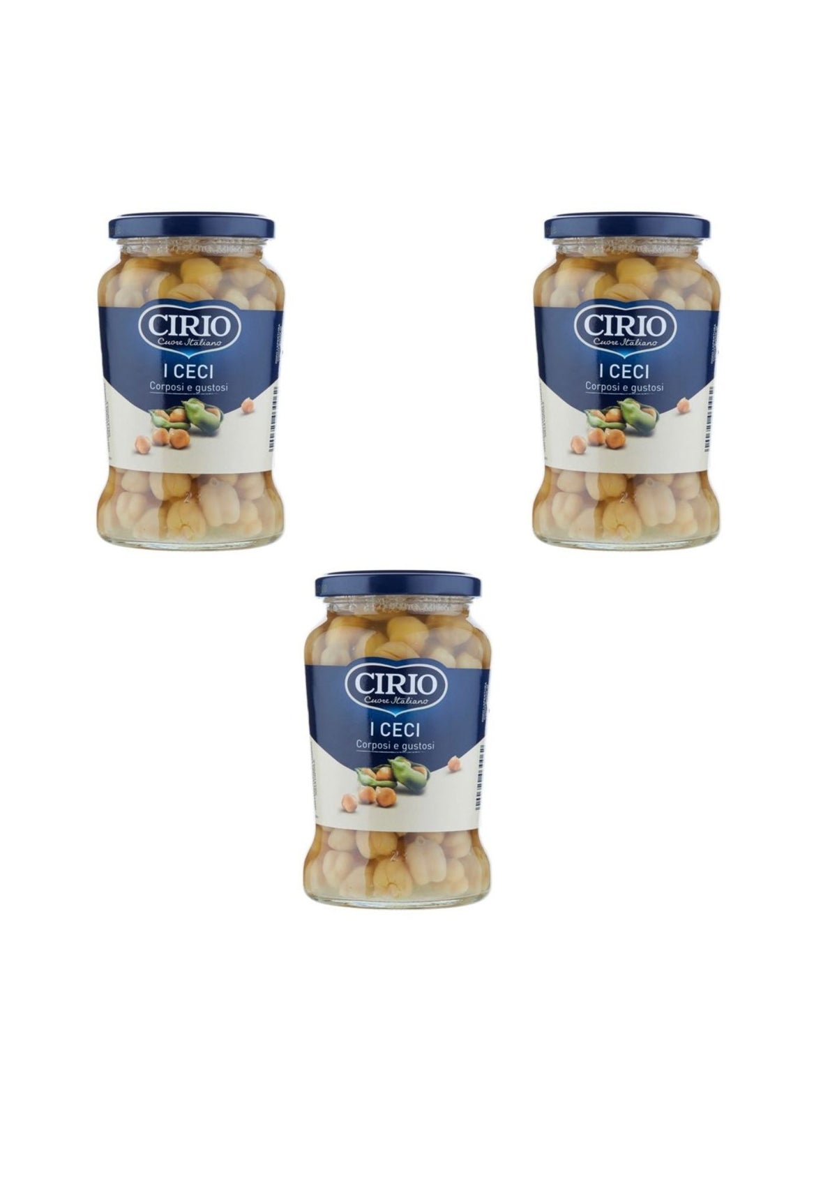 Cirio Kichererbsen – italienisch Original – 3er-Pack – 3 × 370 g