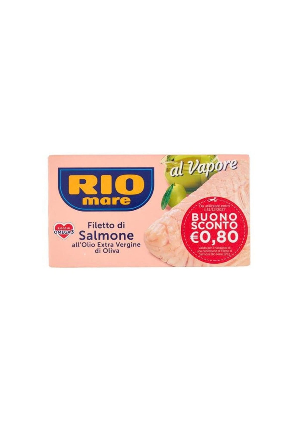 Rio Mare Lachsfilet in nativem Olivenöl, gedämpft – italienisch Original – 125 g