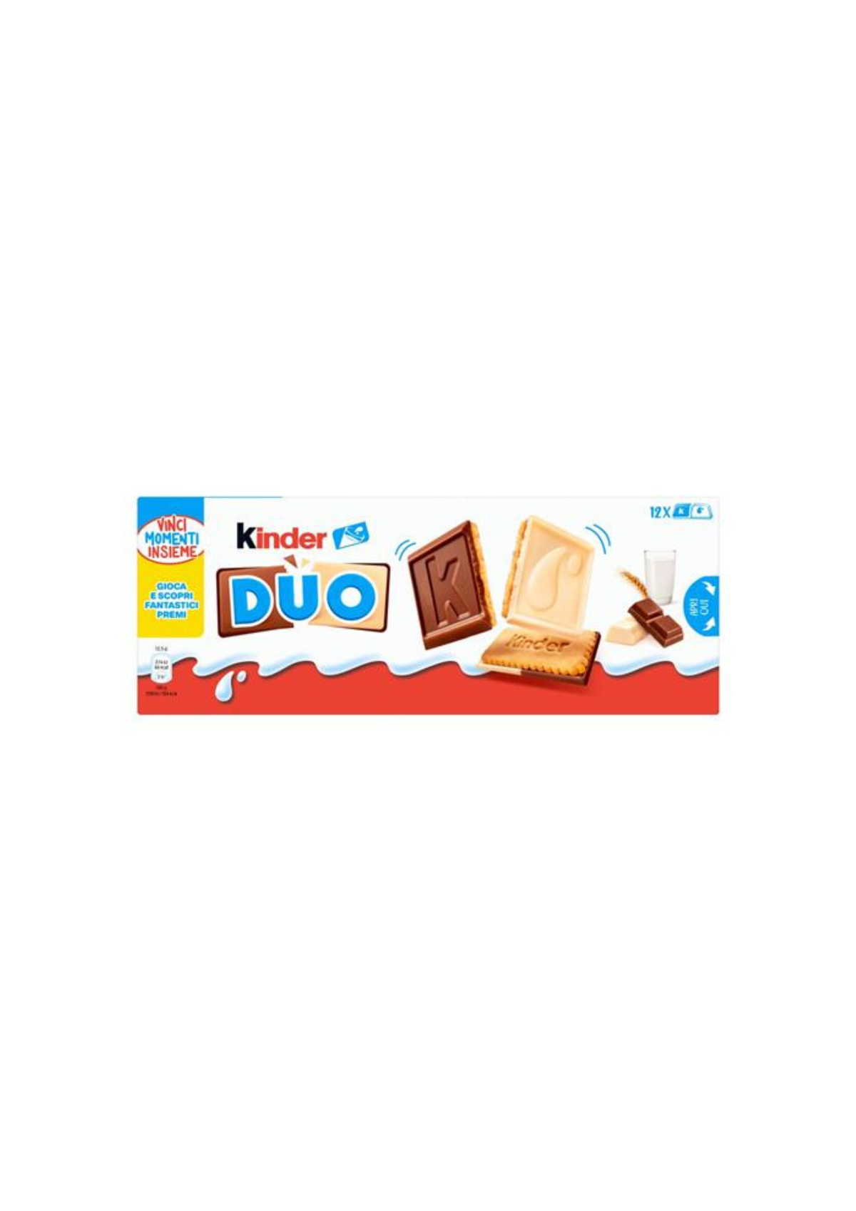 Kinder Duo – Kekse mit Vollmilchschokolade und weißer Schokolade (12er-Pack) - 12 × 12,5 g – italienisch Original
