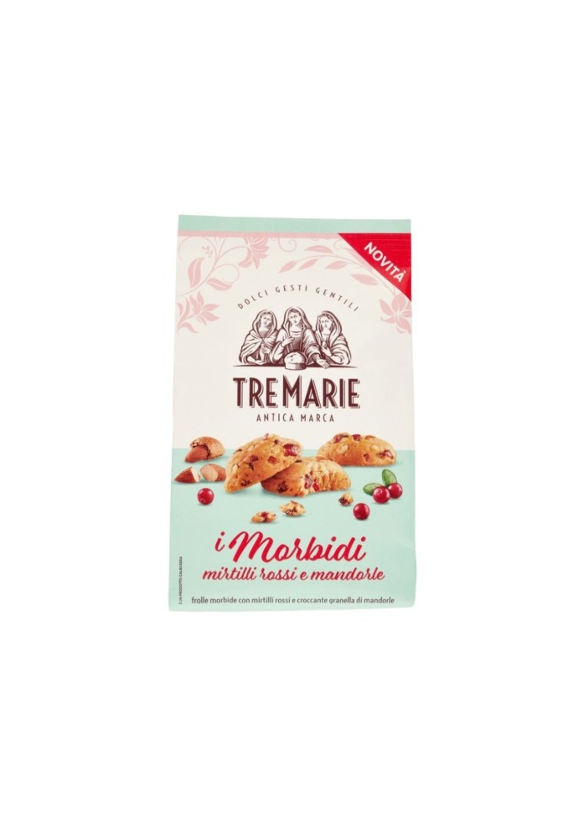 Tre Marie i Morbidi Mirtilli Rossi e Mandorle – Weiche Mürbeteigkekse mit Cranberrys und Mandeln – italienisch Original – 1 × 300 g