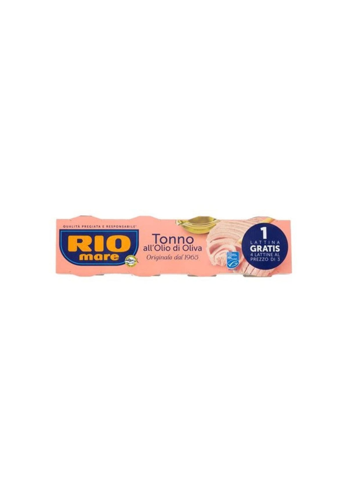 Rio Mare Thunfisch in Olivenöl – italienisch Original – 4er-Pack – 4 × 80 g (3 + 1 gratis)