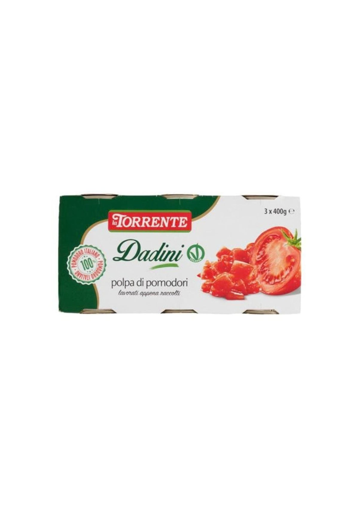 La Torrente Tomaten-Fruchtfleisch in Würfeln – italienisch Original – 3er-Pack – 3 × 400 g