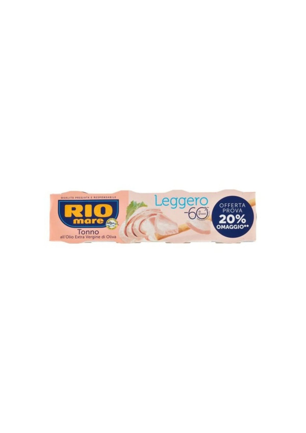 Rio Mare Leichter Thunfisch in nativem Olivenöl – italienisch Original – 4er-Pack – 4 × 60 g