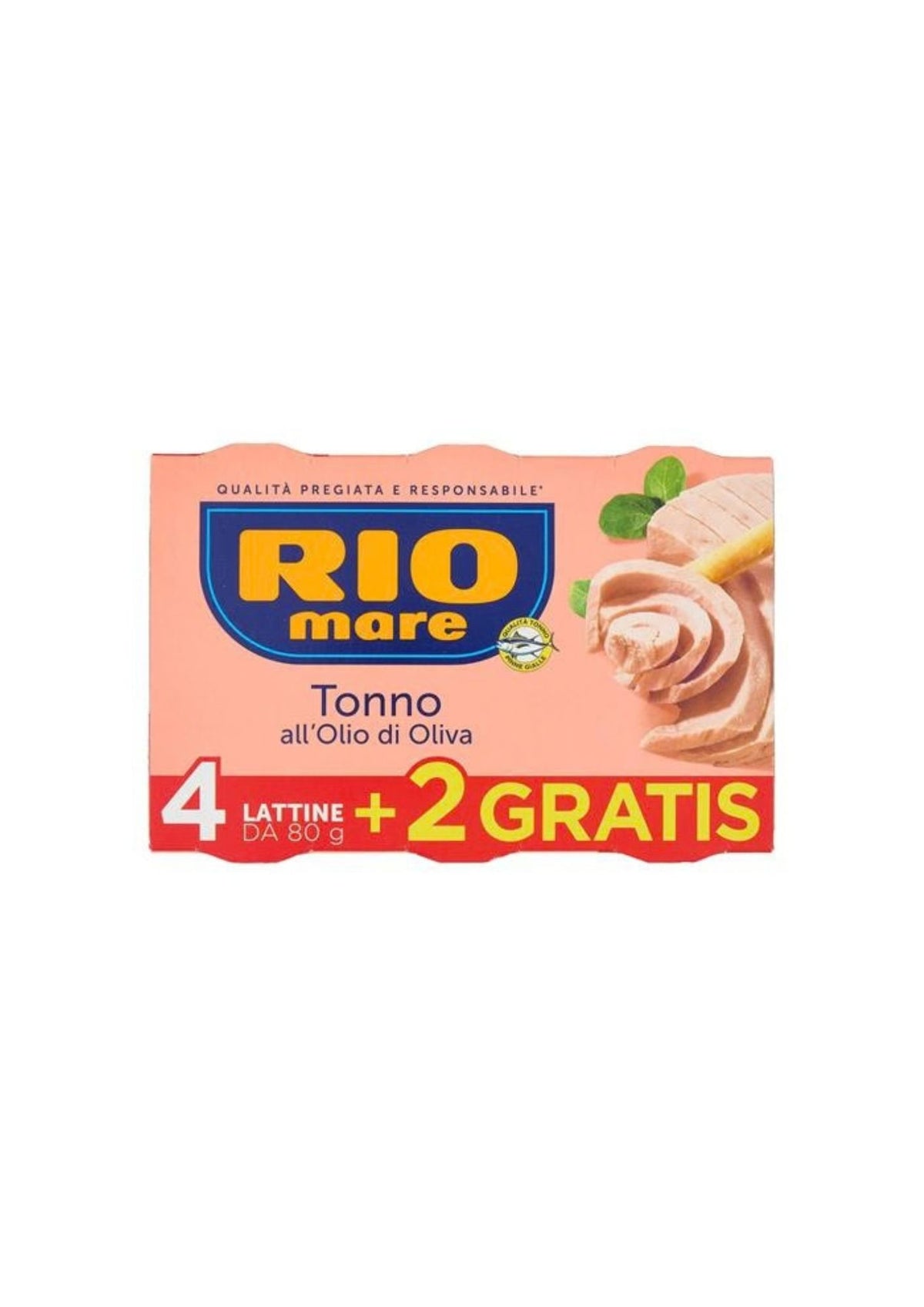 Rio Mare Thunfisch in Olivenöl – italienisch Original – 6er-Pack – 6 × 80 g (4 + 2 gratis)