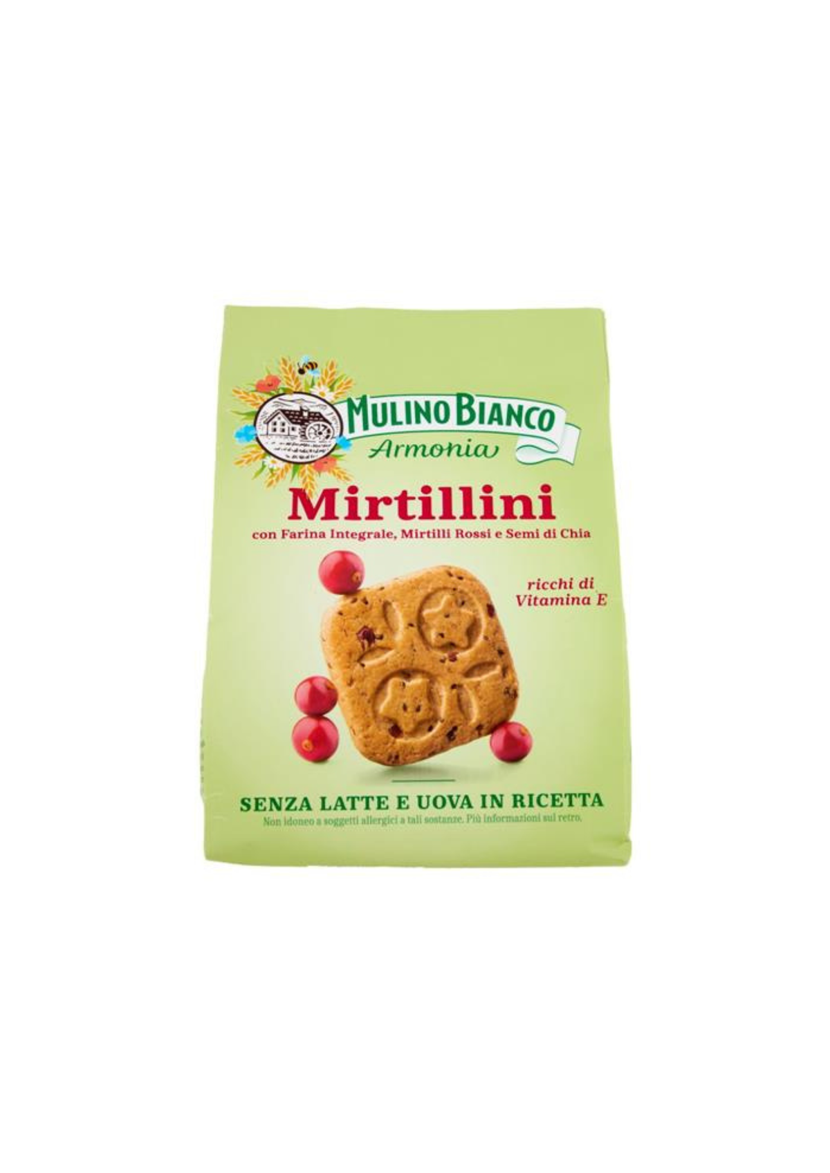 Mulino Bianco Armonia Mirtillini – Vollkornkekse mit Cranberrys und Chiasamen – italienisch Original – 1 × 270 g