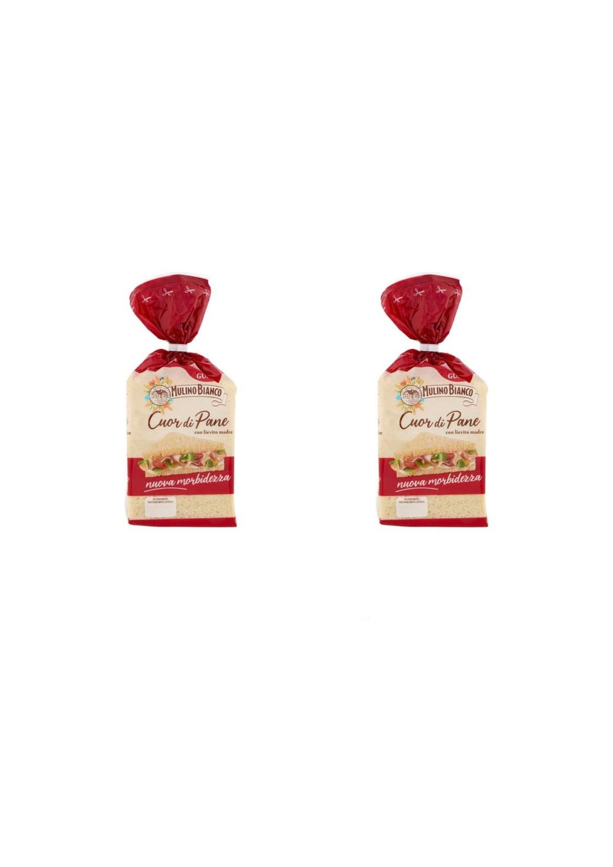 Mulino Bianco Cuor di Pane – Weißes Sandwichbrot ohne Kruste – italienisch Original – 2er-Pack – 2 × 325 g