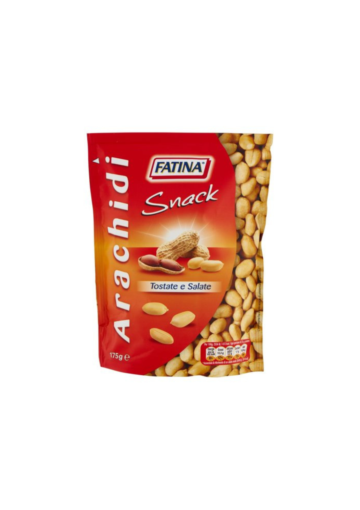 Fatina Snack Geröstete und gesalzene Erdnüsse (3er-pack)– 3x175 g – Original italienischer Snack