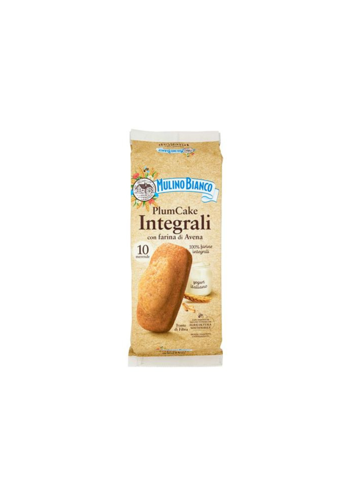 Mulino Bianco – Vollkorn-Plumcake mit Aprikosenjoghurt aus 100 % Vollkornmehl (10er-Pack) – italienisch Original – 10 × 33 g