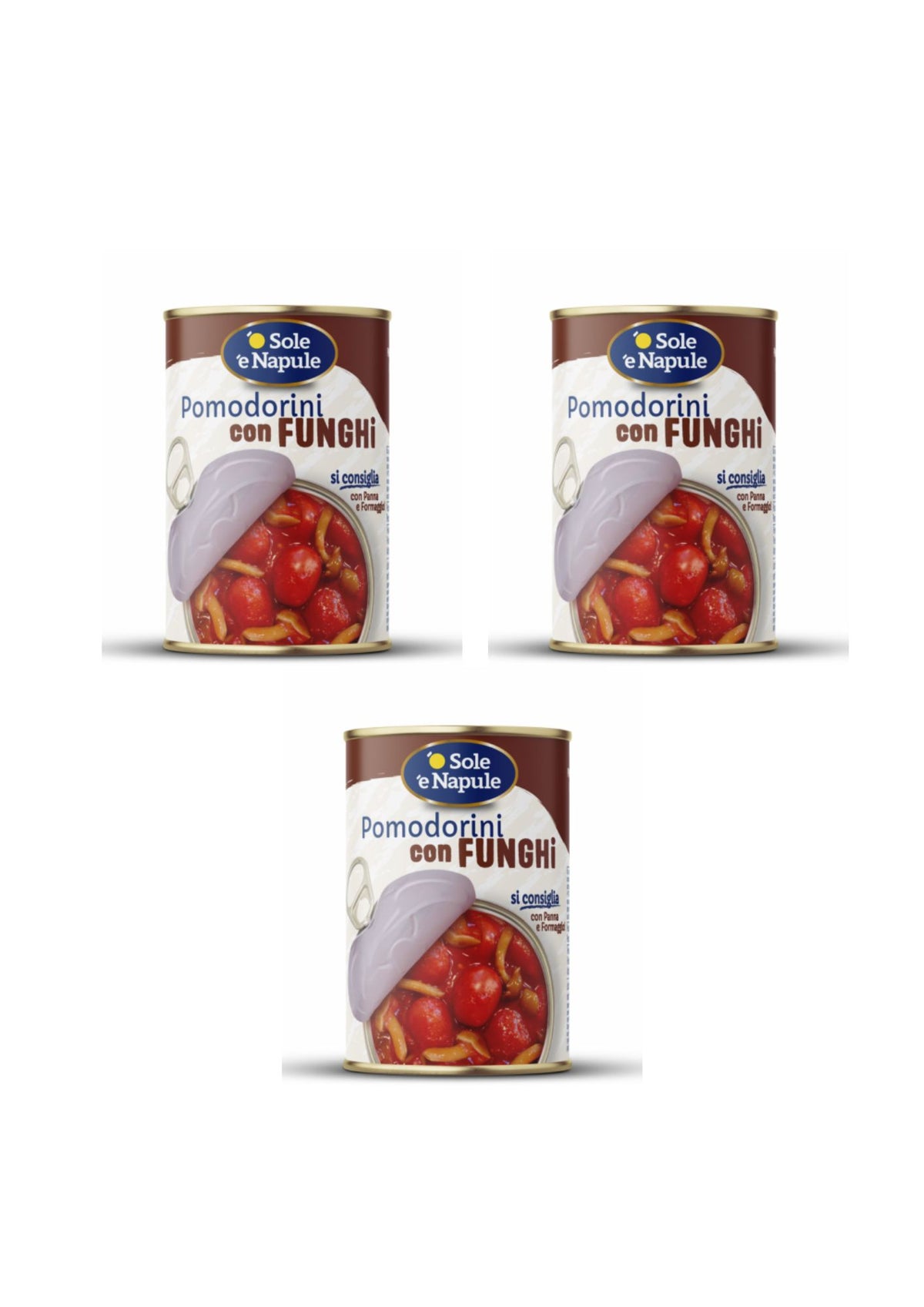 O' Sole 'e Napule Kirschtomaten mit Pilzen und Chili – italienisch Original – 3er-Pack – 3 × 400 g