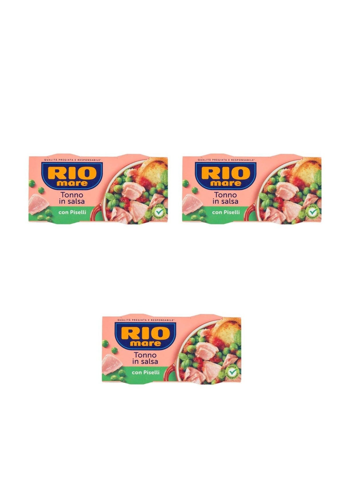 Rio Mare Thunfisch in Tomatensauce mit Erbsen – italienisch Original – 6er-Pack – 6 × 160 g