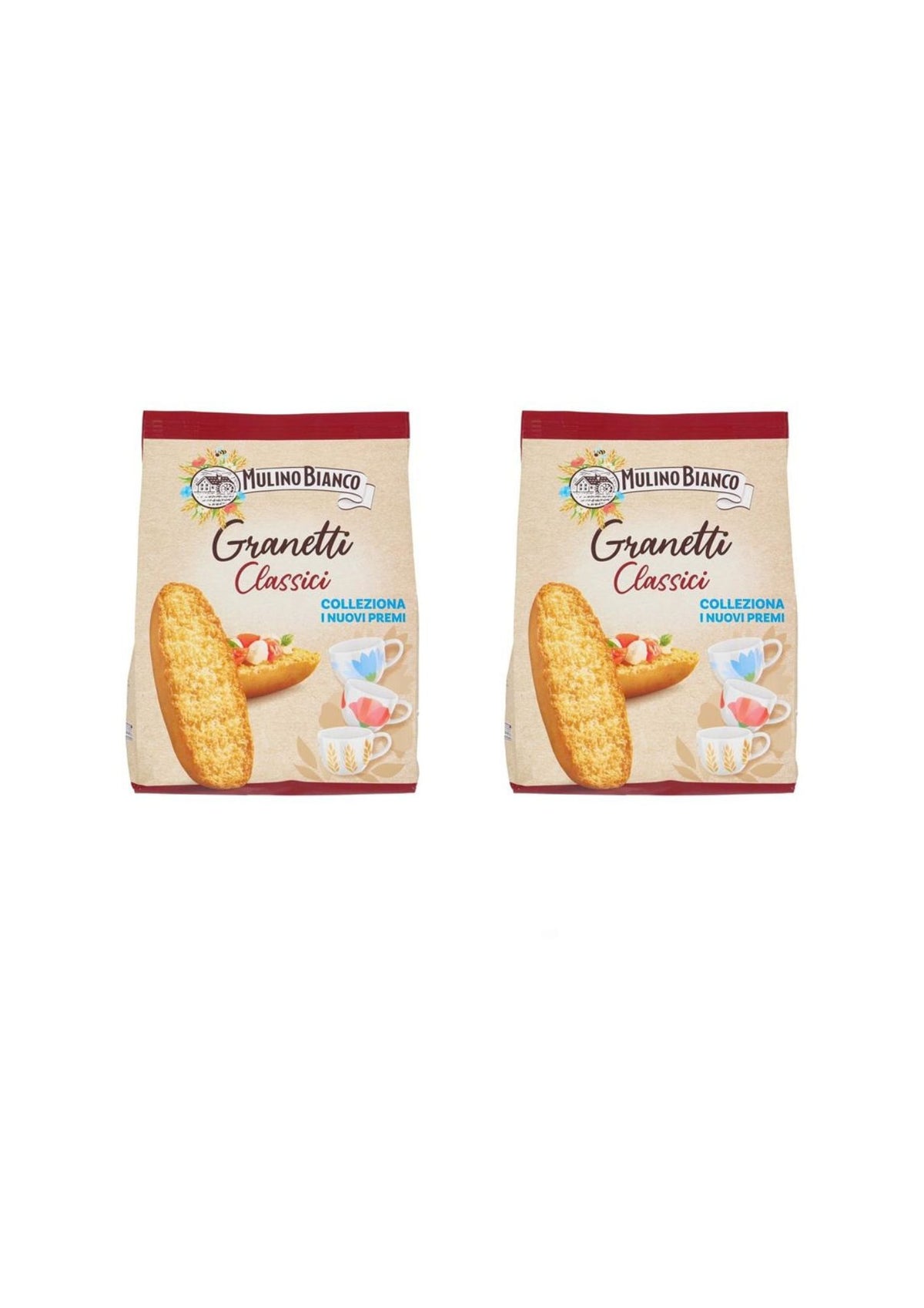 Mulino Bianco Granetti Classici – knusprige Crostini – italienisch Original – 2er-Pack – 2 × 280 g