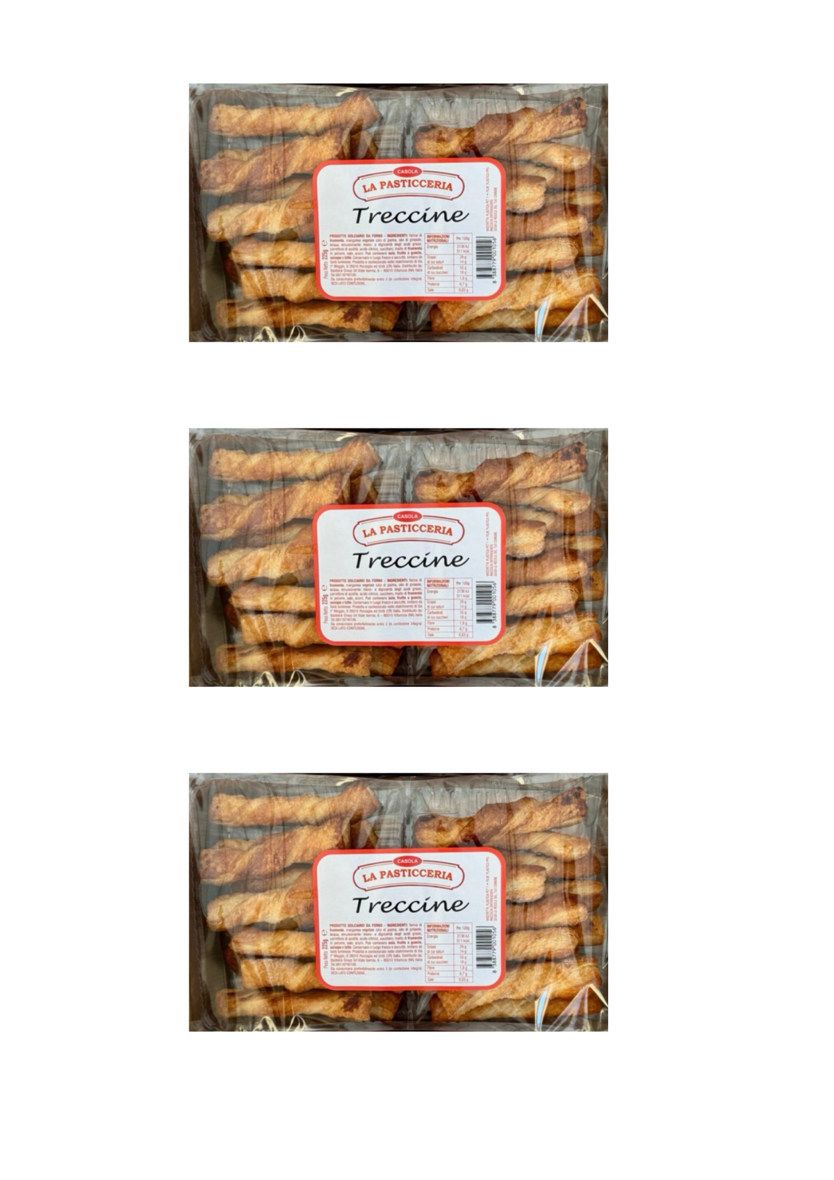 Casola Treccine – Italienisches Süßgebäck – italienisch Original – 3er-Pack – 3 × 225 g