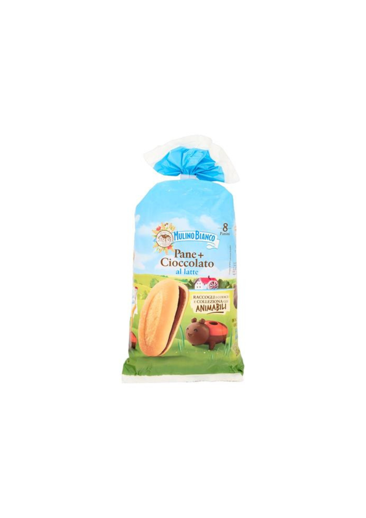 Mulino Bianco Pane+Cioccolato – Weiches Gebäck mit Milchschokoladentafel (8er-Pack) – 8 × 37,5 g