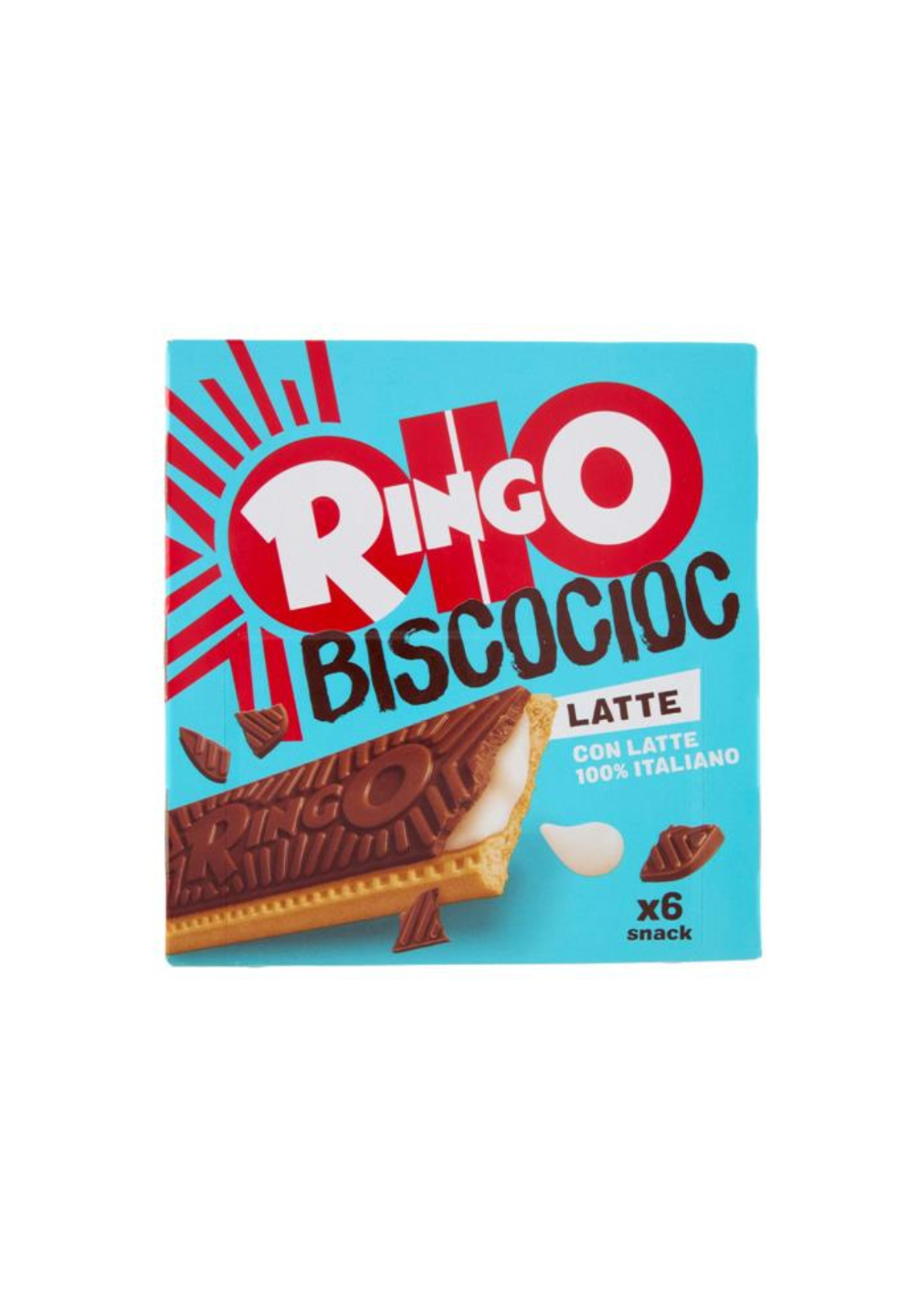 Ringo Snack Bisco Cioc – Kekse mit Milchcreme und Milchschokolade (6er-Pack) – italienisch Original – 6 × 27 g