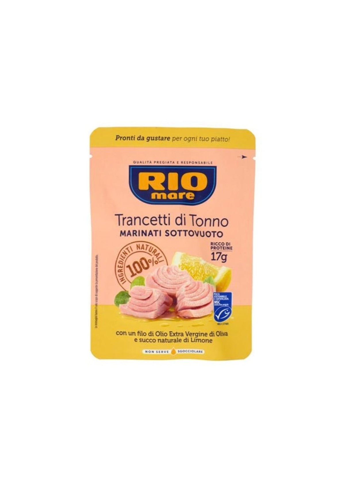 Rio Mare Thunfischstücke mit nativem Olivenöl und Zitronensaft – italienisch Original – 70 g