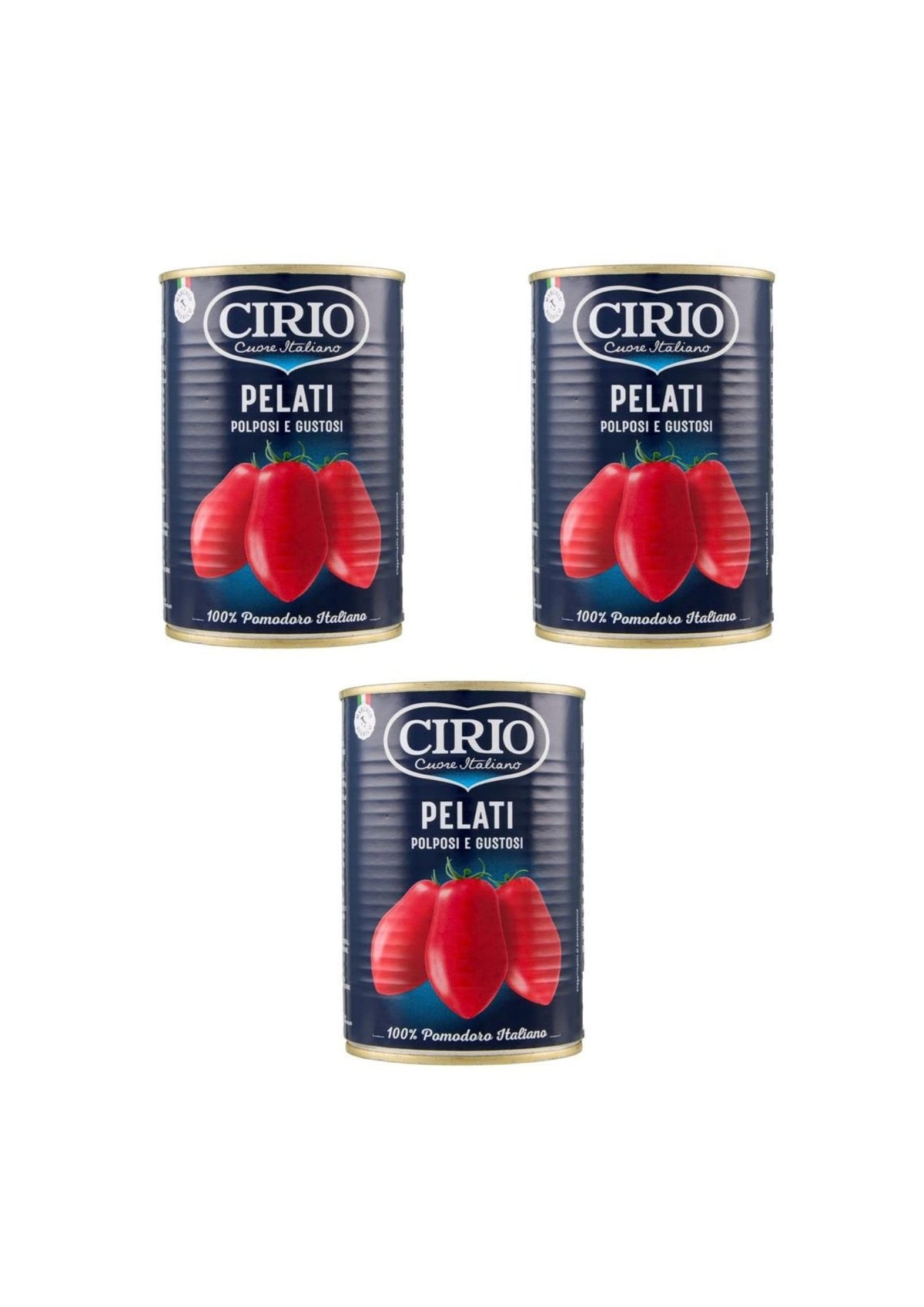 Cirio Ganze geschälte Tomaten  – italienisch Original – 3er-Pack – 3 × 400 g