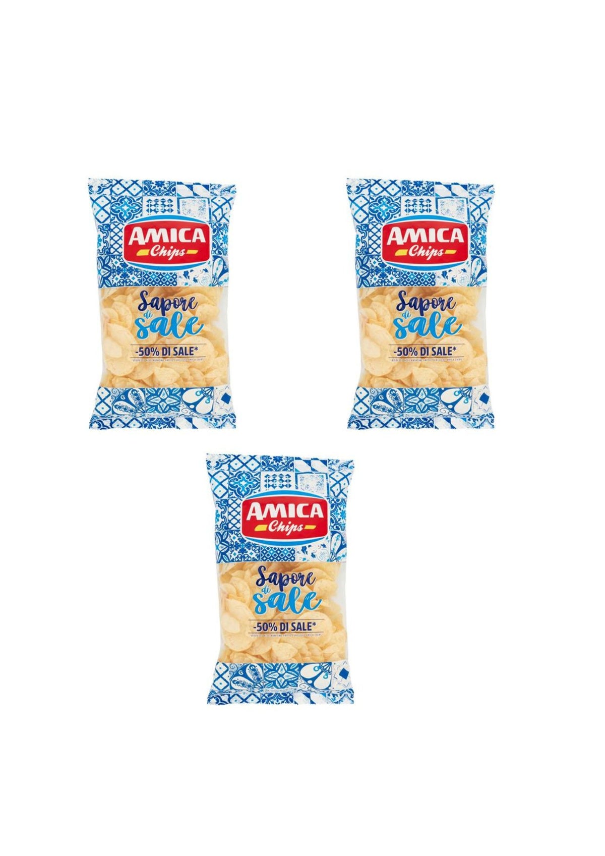 Amica Chips Sapore di Sale (3er-pack)– 3x175 g – Original italienischer Snack