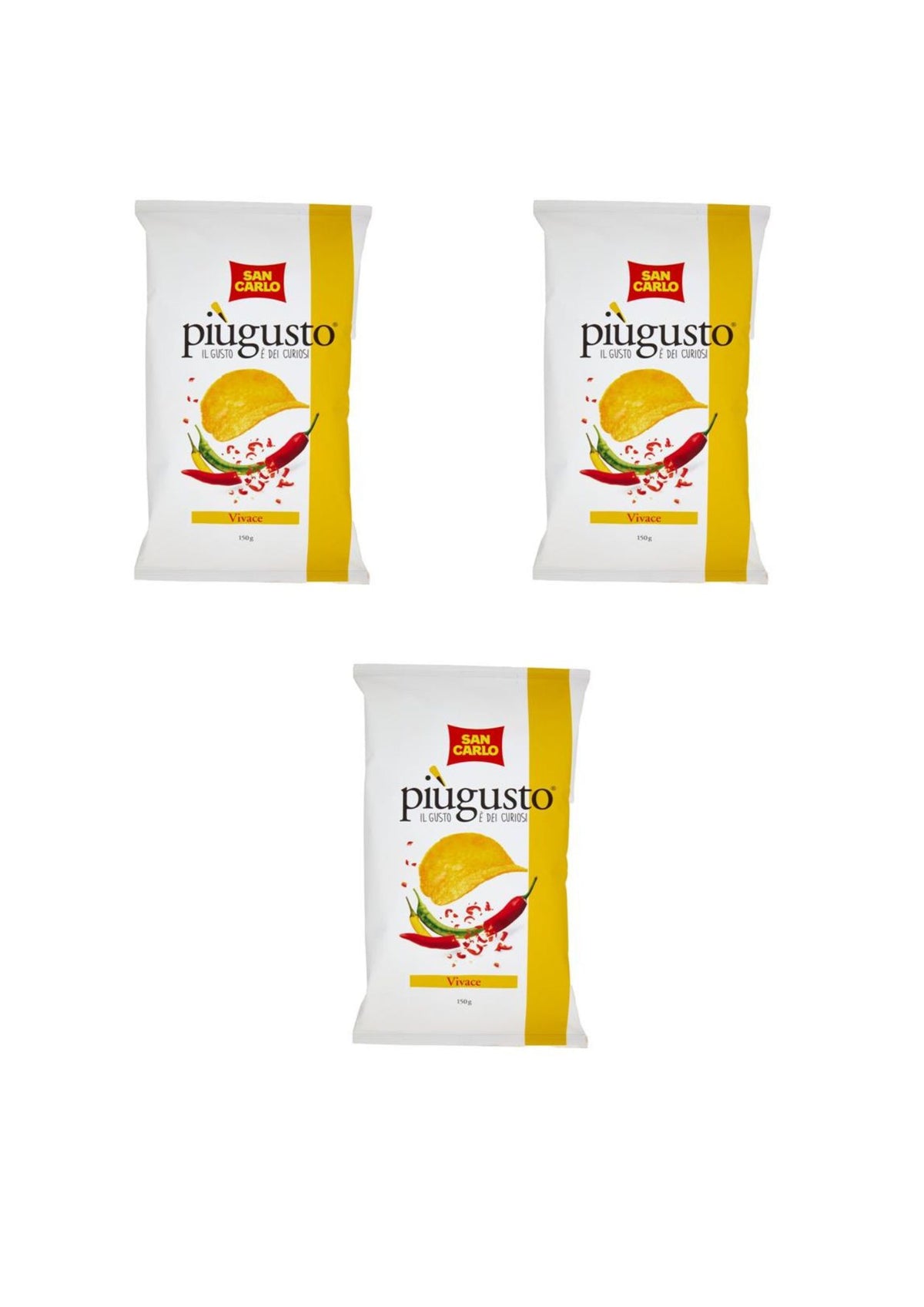 San Carlo PiùGusto Vivace (3er-pack) – 3x150 g – Original italienischer Snack