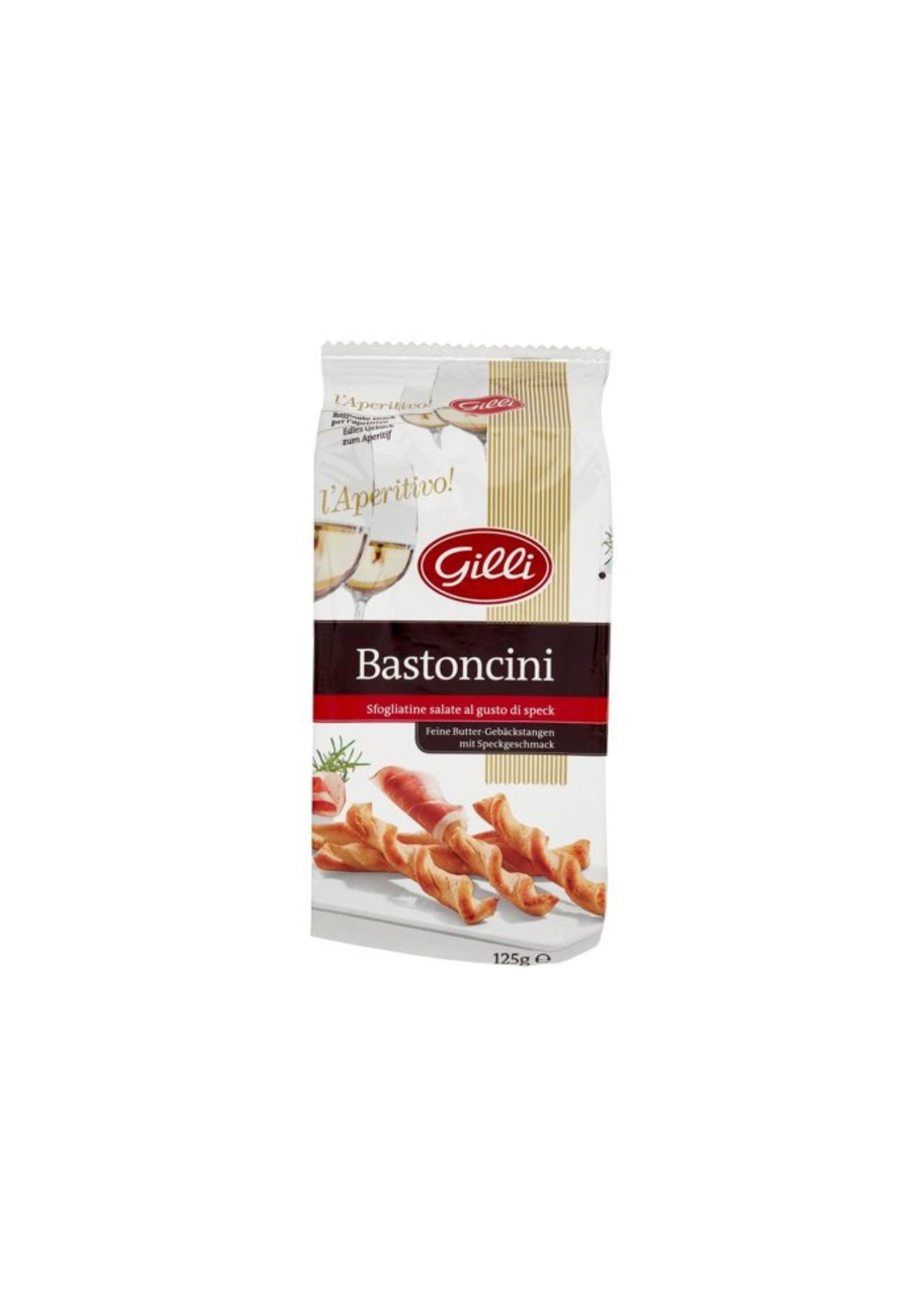 Gilli L'Aperitivo! Blätterteig-Sticks mit Speckgeschmack 125gr - Original italienisch Snack
