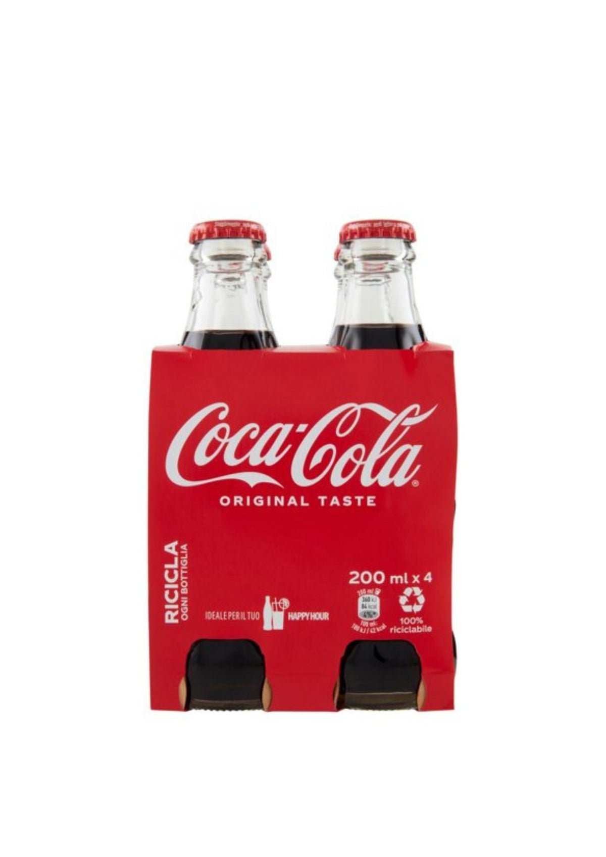 Coca-Cola Original Taste Glasflaschen (4er-pack/4x 200ml)
