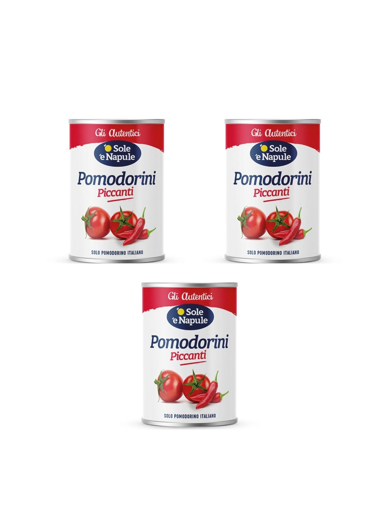 O' Sole 'e Napule Scharfe Kirschtomaten – italienisch Original – 3er-Pack – 3 × 400 g