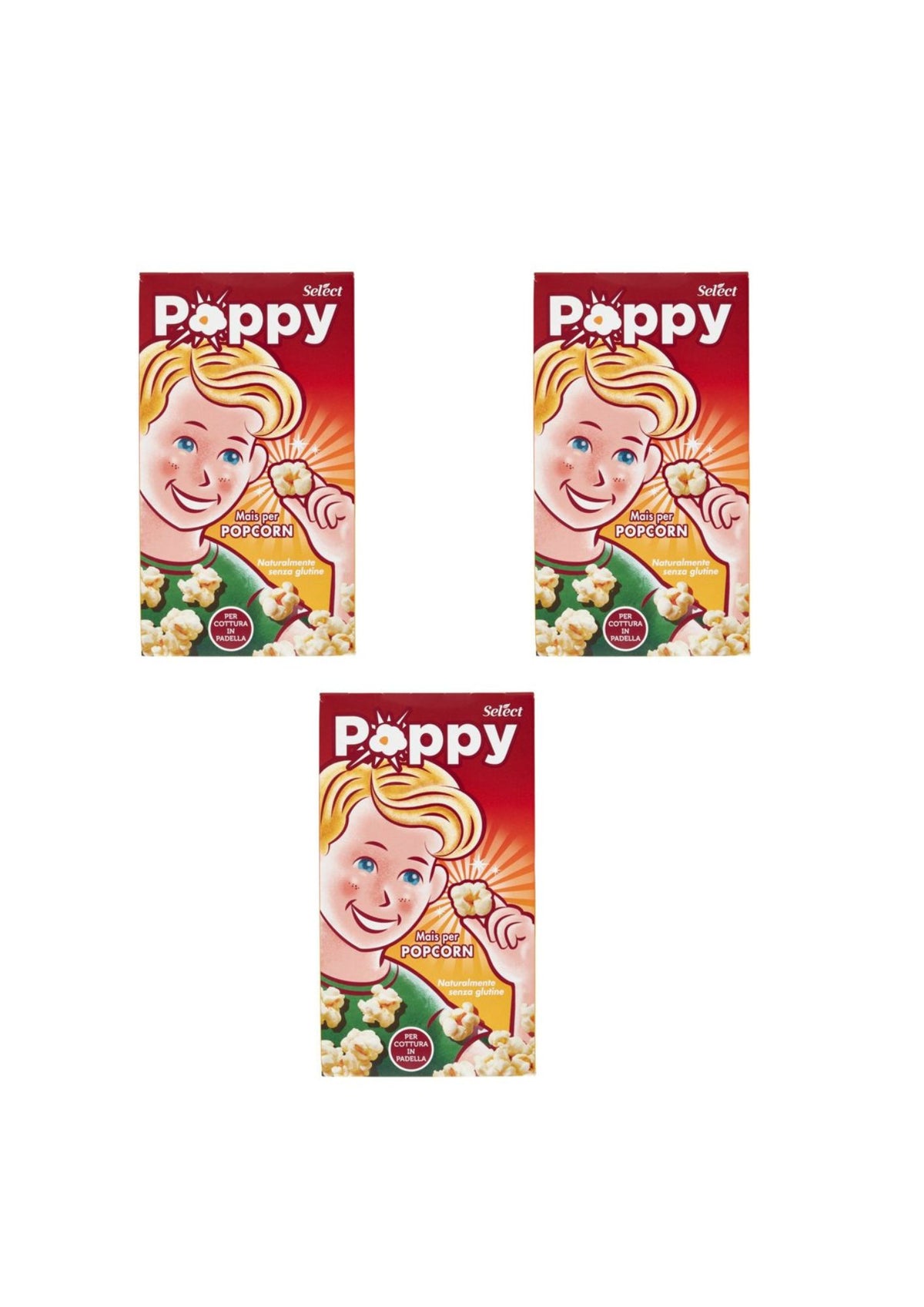 Select Poppy Mais für Popcorn (3er-pack) – 3x250 g – Original italienischer Snack
